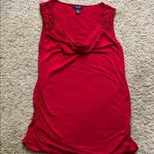 Alfani red cinched side top with cowl neck